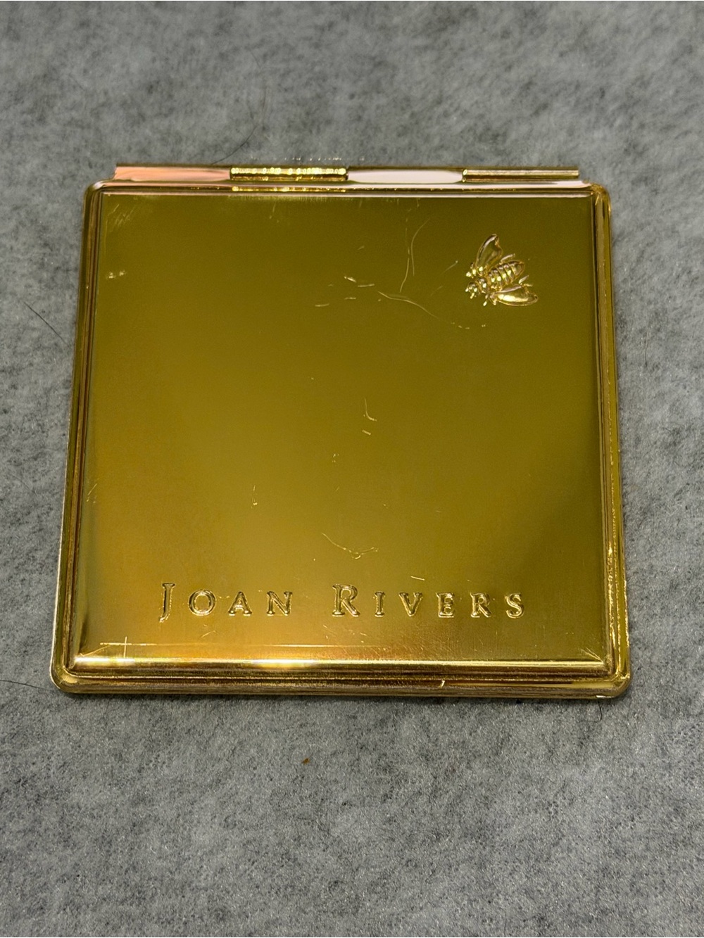 Joan Rivers Shiny Gold Mirror Compact with Bee Detail